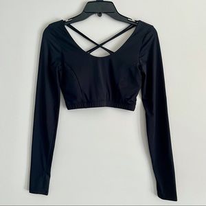 Forever21 Long Sleeve Criss Cross Crop Top - S